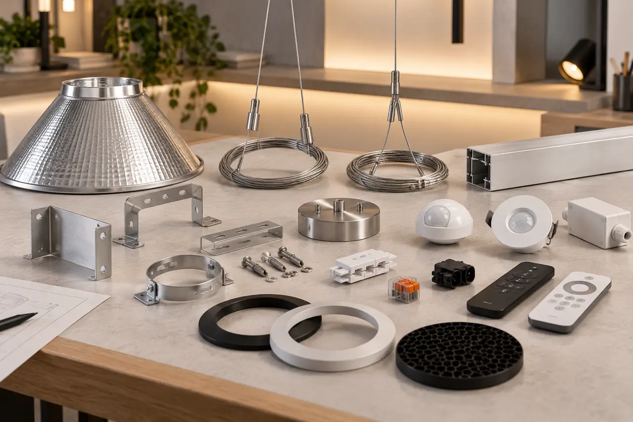 Mise en situation de la gamme Accessoires luminaires par WIXLED