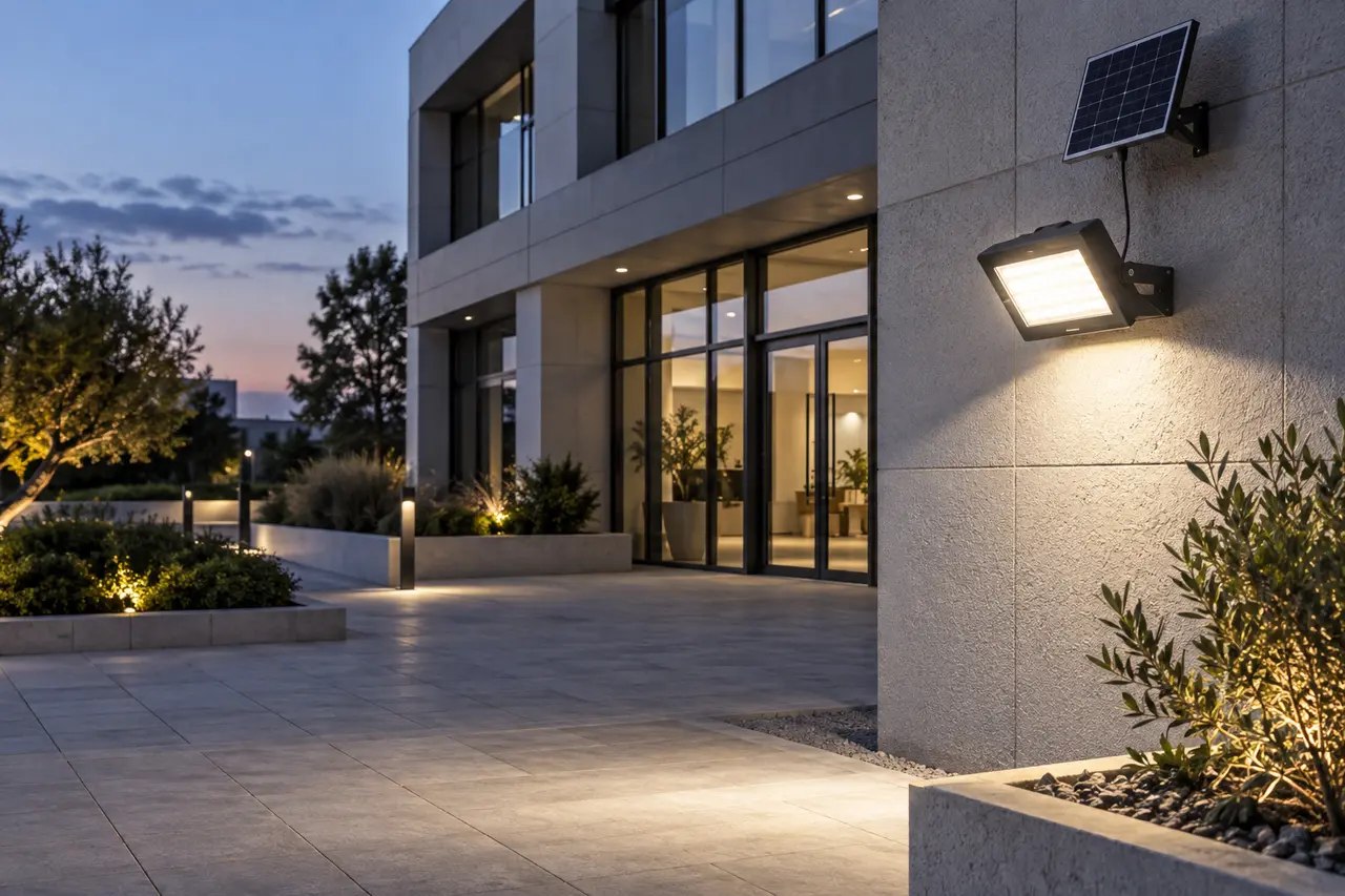 Mise en situation de la gamme Projecteur solaire par WIXLED