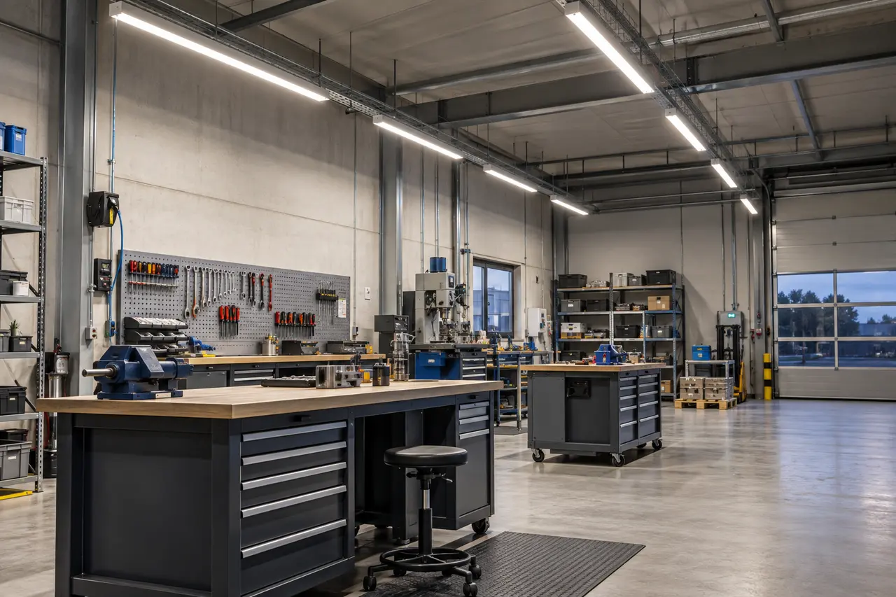 Mise en situation de la gamme Réglettes sites industriels par WIXLED